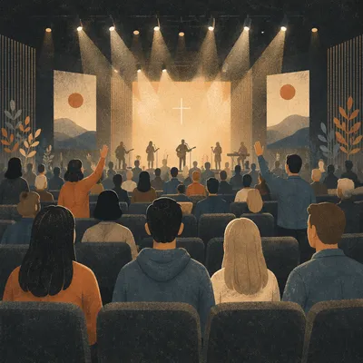 Haze Lit Worship in Modern Church