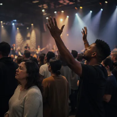 Modern Worship Atmosphere with Haze Lights