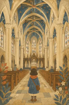 Historic Gothic Cathedral Interior with Arches