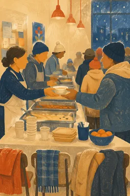 Church Volunteers Serving Meals with Dignity