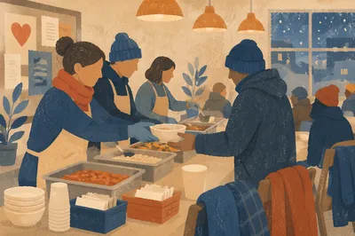 Church Volunteers Serving Meals with Dignity