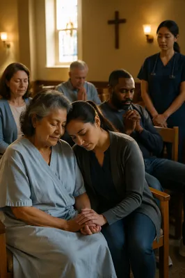Patients and Families in Hospital Chapel