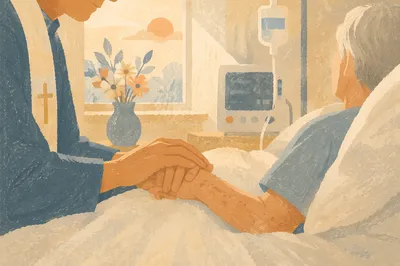 Hospital Chaplain Bedside Prayer with Patient