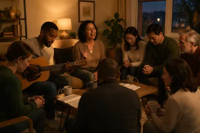 Intimate Living Room Prayer and Music Gathering