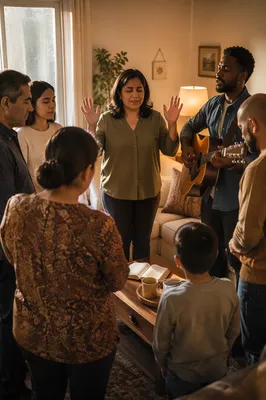 House Church Gathering in Cozy Living Room