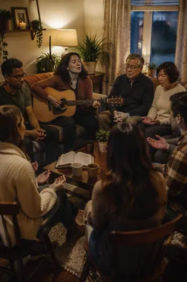 Intimate House Church in Cozy Living Room