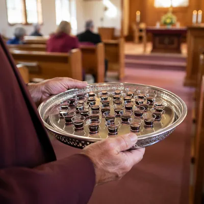 Individual Communion Cups Tray in Sanctuary