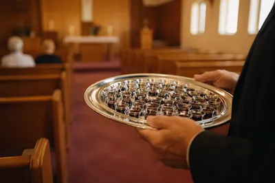 Individual Communion Cups Tray in Church