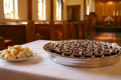 Individual Communion Cups Tray in Church