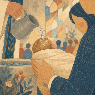 Tender Infant Baptism Water Pouring Ceremony