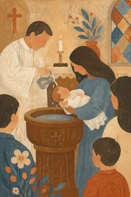 Reverent Infant Baptism in Warm Church