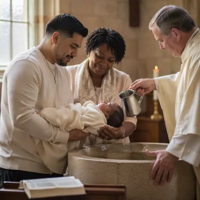 Infant Baptism with Family and Clergy