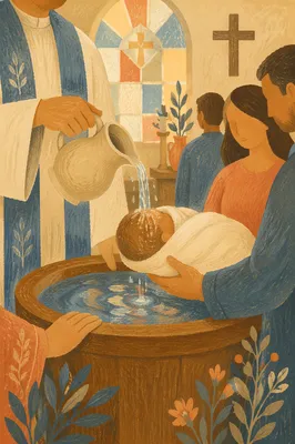 Tender Infant Baptism in Warm Sanctuary