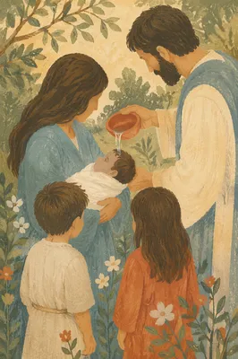 Infant Baptism in Quiet Chapel Garden