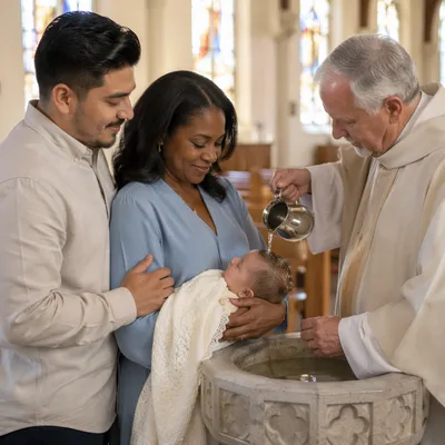 Infant Baptism with Pastor and Family