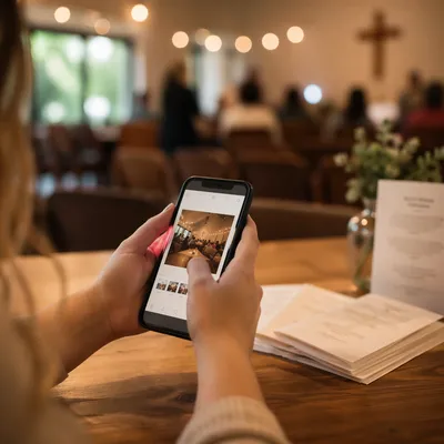 Editing Church Event Instagram Post on Phone