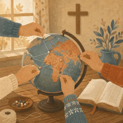 Missions Planning with Globe and Open Bible