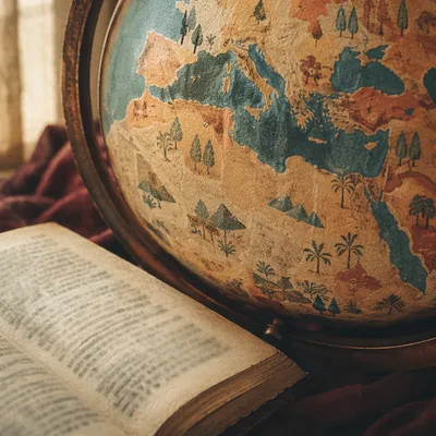 Antique Globe and Bible for Missions
