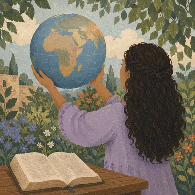 International Missions Globe With Open Bible