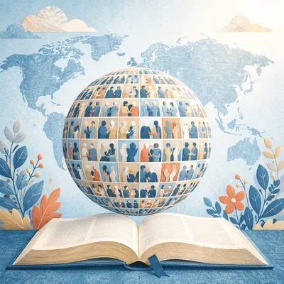 International Missions Globe Above Open Bible