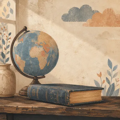 Antique Globe and Bible for Missions
