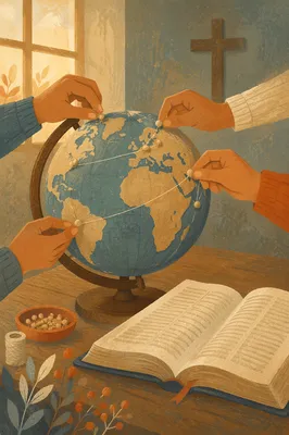 International Missions Globe and Open Bible