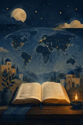 Open Bible Beneath Global Missions Globe