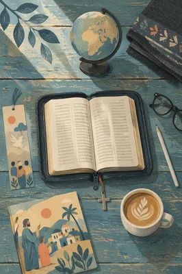International Missions Bible Study Flat Lay