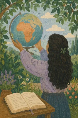 International Missions Globe Beside Open Bible