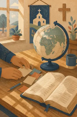 Globe and Open Bible for Missions Prayer