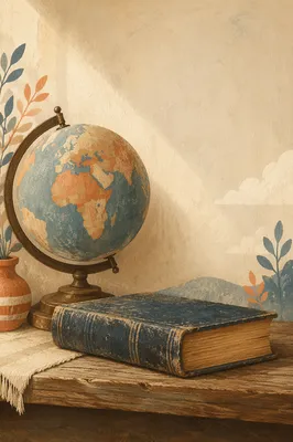 Antique Globe and Bible for Missions