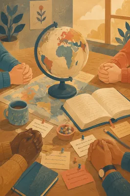 International Missions Prayer Table with Bible