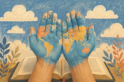 International Missions Hands Over Open Bible