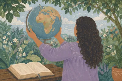 International Missions Globe and Open Bible