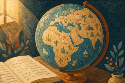 Vintage Globe and Bible for Missions