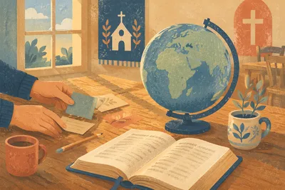 Globe and Bible for Mission Prayer