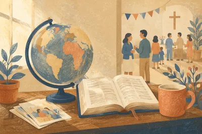 Global Missions Table with Bible