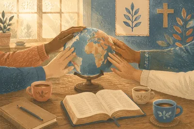 International Missions Prayer Around Globe and Bible
