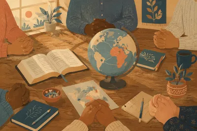 Global Missions Prayer Table With Bible