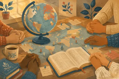 International Missions Globe and Open Bible