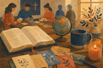 Open Bible and Globe for Missions Prayer
