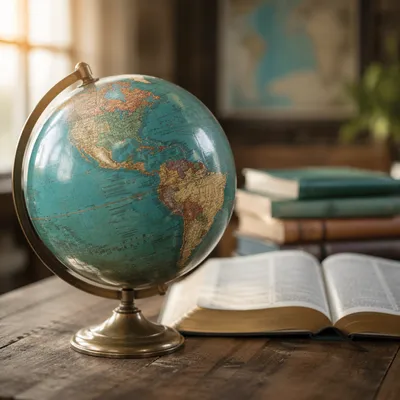 Global Missions Globe Beside Open Bible