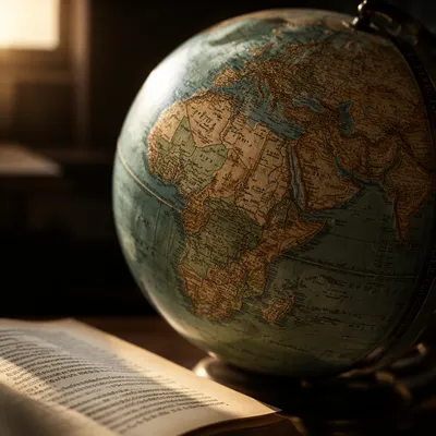 Vintage Globe Beside Bible for Missions