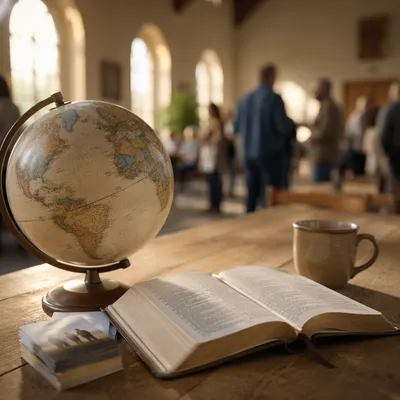 Church Missions Globe and Open Bible