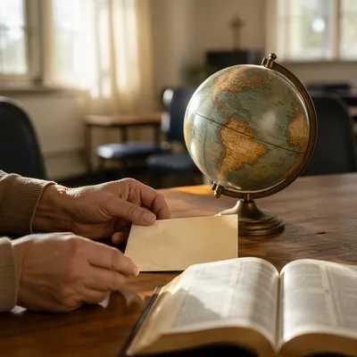 Globe and Open Bible for Missions Prayer