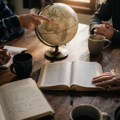 International Missions Planning Around Bible and Globe