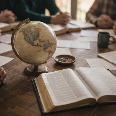 Missions Globe and Open Bible Fellowship Table