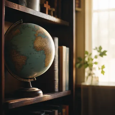 International Missions Globe Beside Bible