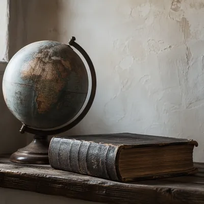 Antique Globe and Bible for Missions