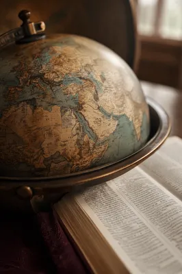 International Missions Globe Beside Open Bible